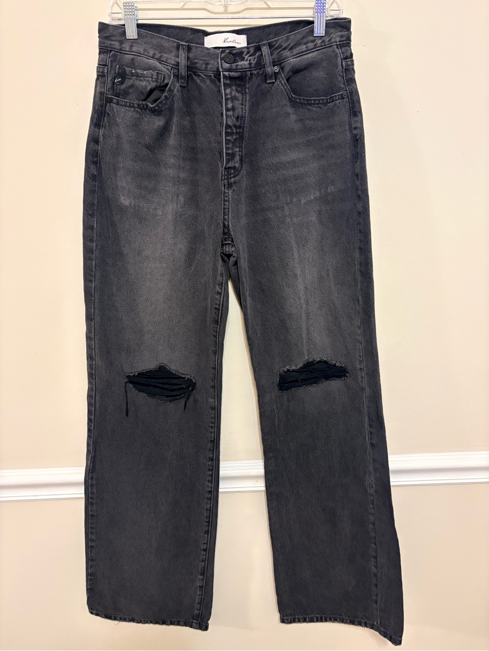 KanCan Black Distressed Relaxed Men's Jeans